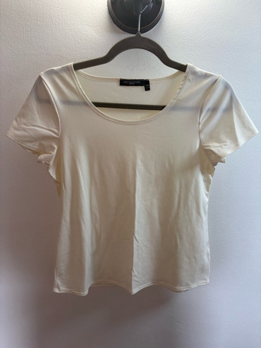 Notations White Scoopneck Top PM